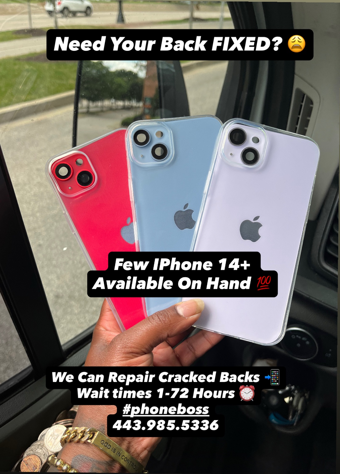 iPhone models showing back glass repair options