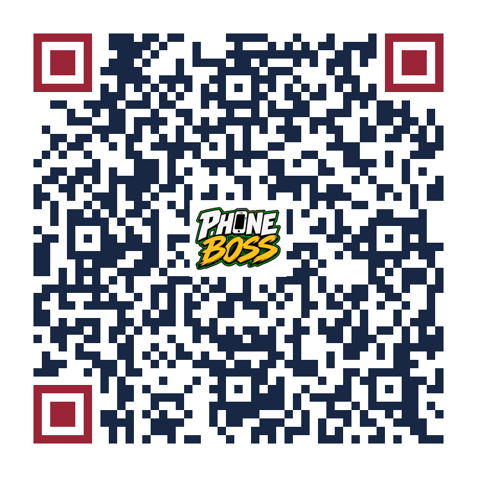 Red PhoneBoss influencer QR with centered logo